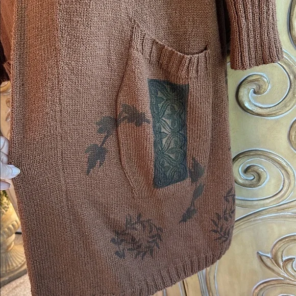 Blue Fish Cozy Brown Knit Cardigan with Pockets - Picture 4 of 11